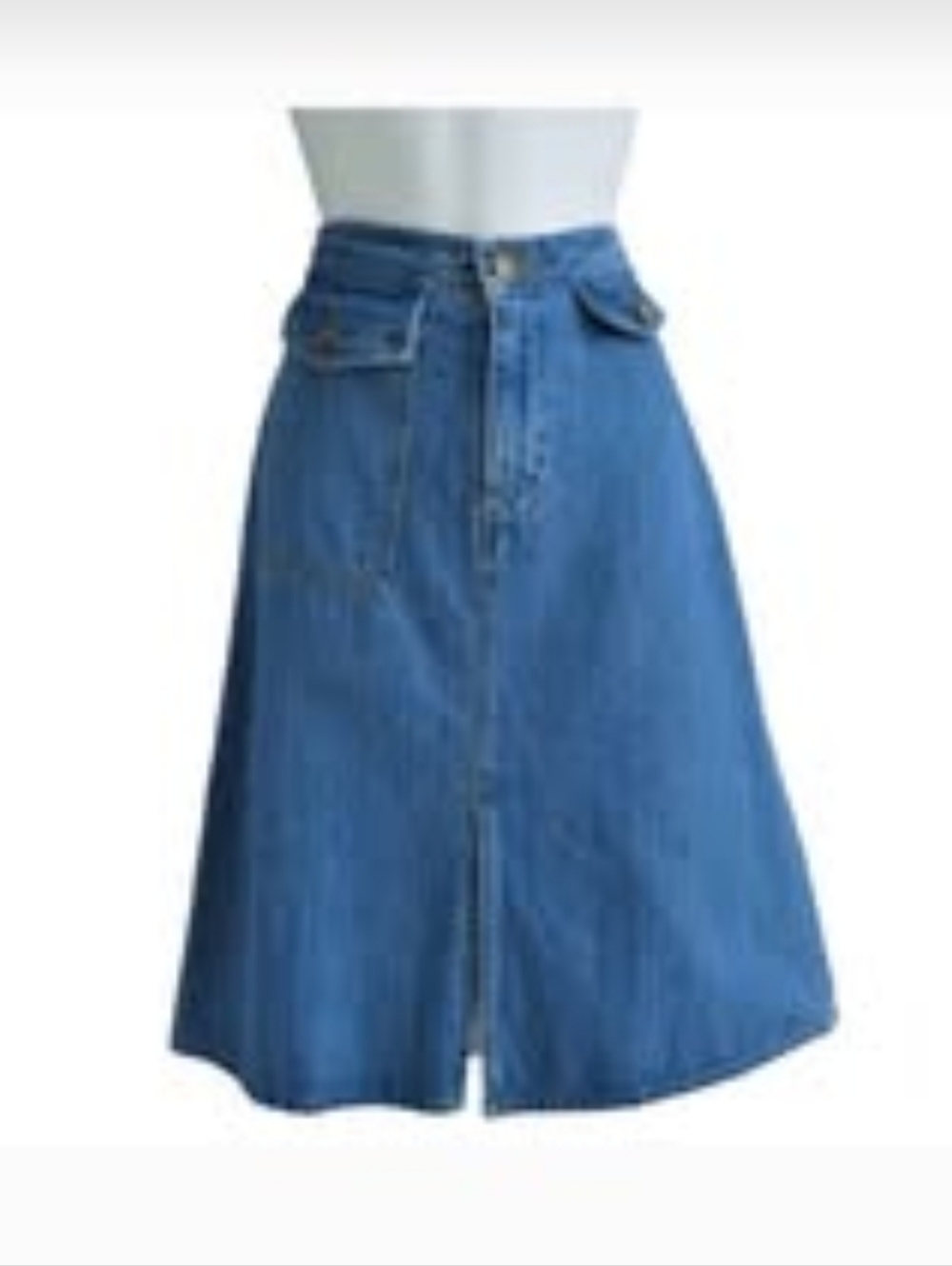 Levi Denim Skirt Cargo Front Slit Pockets Zip Button Fly Size W29